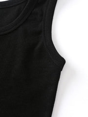 Button Detail Scoop Neck Tank Top for Women