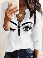 V Neck Casual Floral-Print Shirts & Tops