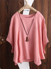 Blouse T shirt Tee Black White Yellow Plain Half Sleeve Daily Going out Streetwear Crewneck Regular Cotton L for Women