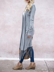 Tasseled Long Sleeves Cardigan Top