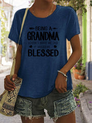 Being A Grandma Cotton-Blend Tshirts for Women