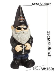 Biker Polystone Themed Garden Gnome Resin Garden Ornaments Yard Decoration Crafts
