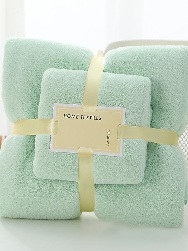 Bath Towels Set for Bathroom,Thick,Soft&Absorbent Fleece Bath Towels,1PC Bath Towel&1PC Hand Towel,Microfiber Quick Dry Bath Towel,Multipurpose Bath Sheets Towels for Bath, Gym and Spa