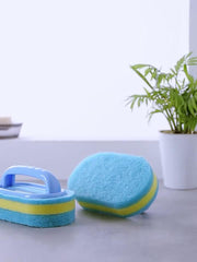 Bathroom Kitchen Cleaning Brush Toilet Glass Wall Bath Brush Handle Sponge Bottombathtub Ceramic Tools