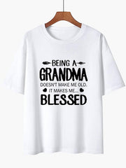 Being A Grandma Cotton-Blend Tshirts for Women