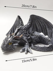 Big Squatting Dragon Sculpture, Resin Gothic Dragon Statue, Handicraft, Outdoor Decoration