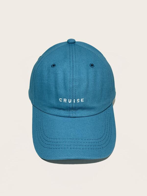 Blue Letter Embroidered Baseball Cap for Women