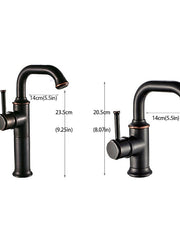 Bathroom Sink Mixer Faucet Vintage Deck Mounted, 360 Swivel Rotatable Single Handle One Hole Monobloc Washroom Basin Taps with Hot and Cold Water Hose Antique Brass ORB