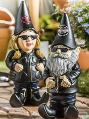 Biker Polystone Themed Garden Gnome Resin Garden Ornaments Yard Decoration Crafts