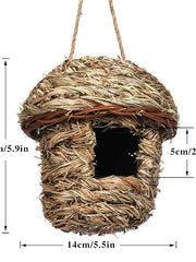 Bird House for Outside Hanging,Grass Handwoven Bird Nest,Hummingbird House,Natural Bird Hut Outdoor,Birdhouse for Kids,Songbirds House