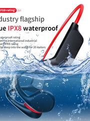 Bone Conduction Earphones Bluetooth Wireless IPX8 Waterproof MP3 Player Hifi Ear-hook Headphone With Mic & 32GB Memory Headset For Swimming