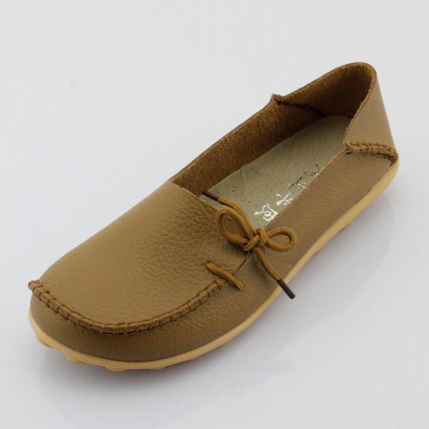 Full Grain Leather Moccasins Mother Loafers Flats