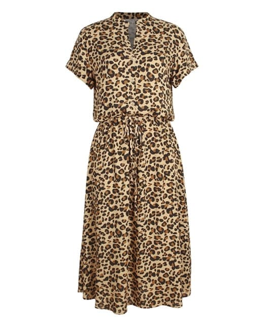 Ladies Bohemian Leopard Print Shirt Dress Casual Midi Holiday Summer Dress Female A-line Loose Beach Dress