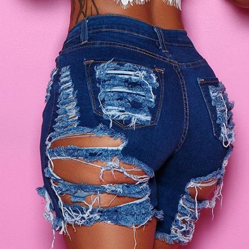 Fashion  High Waist Denim Shorts