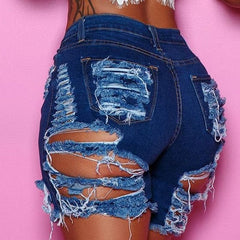Fashion  High Waist Denim Shorts
