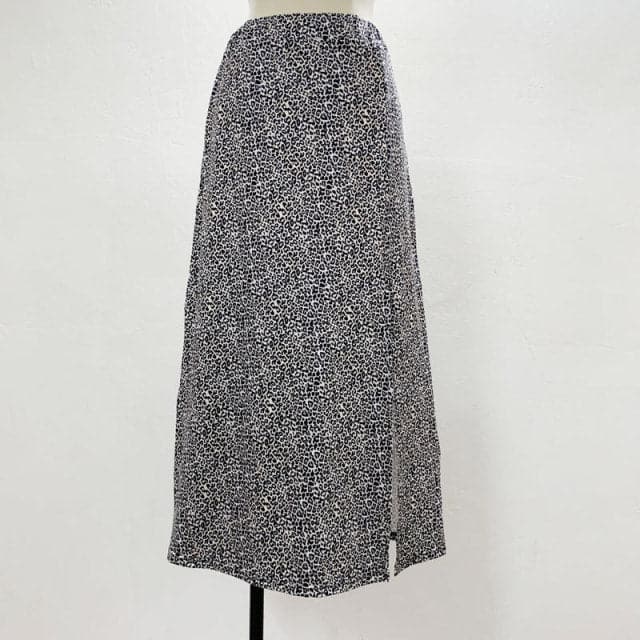 Split High Waist  Leopard Print Skirts