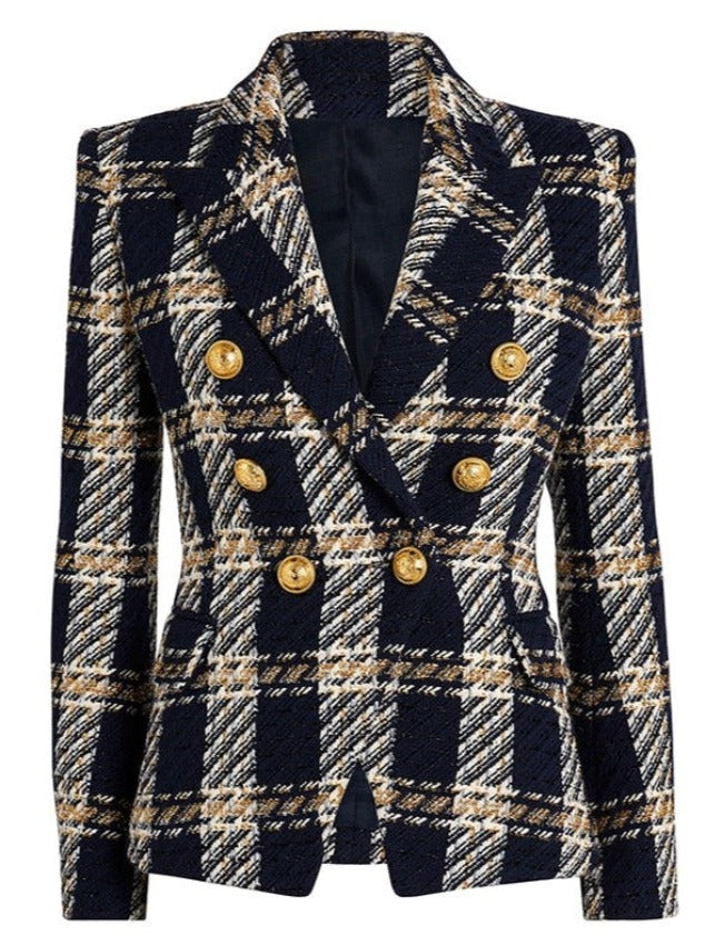 HEILEY PLAID RUNWAY BLAZER