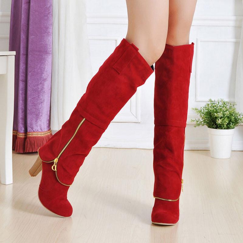 High Heels Long Flock Winter Knee High Boots