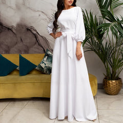 Vintage  Lantern Sleeve Elegant Bandage Floor-Length Dress