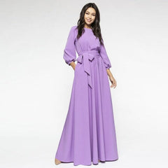 Vintage  Lantern Sleeve Elegant Bandage Floor-Length Dress