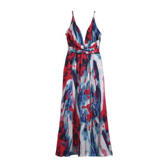 Women's Sling Floral Long Dresses arrival Summer Boho V-Neck Sleeveless  Party Beach Floarl Print  Maxi Dress Casual Sundress