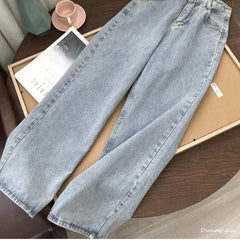 Woman High Waist Fashion Wide Jeans