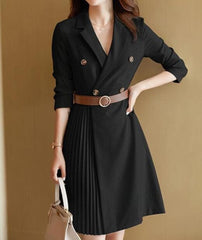 Elegant Fashion Notched Collar Double Dresses