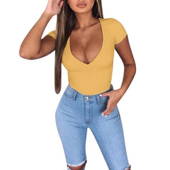Fashion  Casual Solid Color Bodysuits