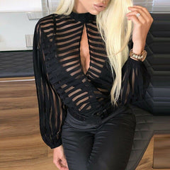 Fashion Mesh Sheer See-through T-Shirt