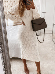 COZY KNIT MIDI DRESS