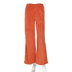 Solid Velvet Wide Leg Pants High Waist Green Harem Trousers Female Fashion Casual Autumn Ladies Clothes Loose Sport Wear