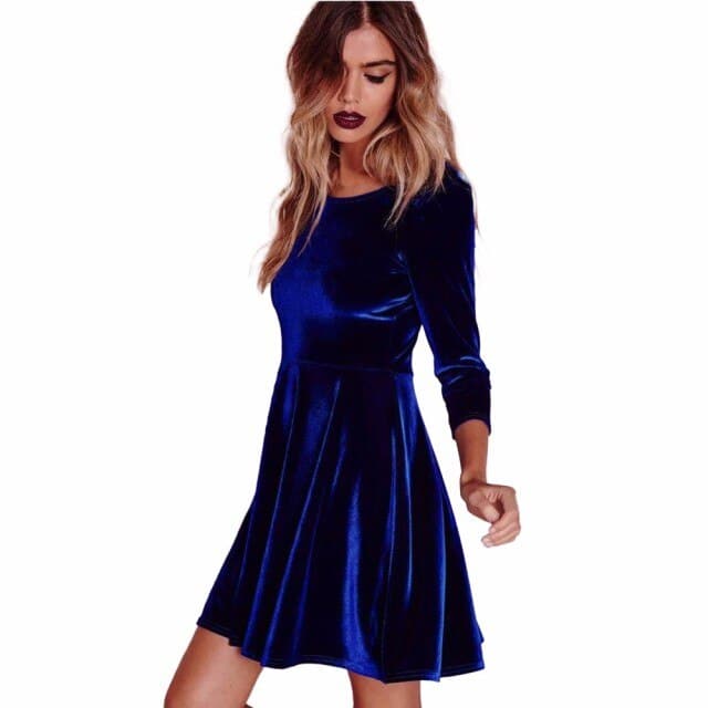 Large Size Xl Dress O-neck Lanterm Sleeve Slim Night Solid Party Short Dress High Waist Long Dresses