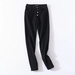 Stretch High Waist Washed Plastic Lifting Ninth Pants