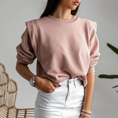 Casual slim  hoodies sweatshirt Pink knitted streetwear