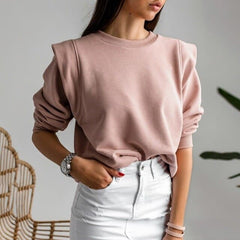 Casual slim  hoodies sweatshirt Pink knitted streetwear