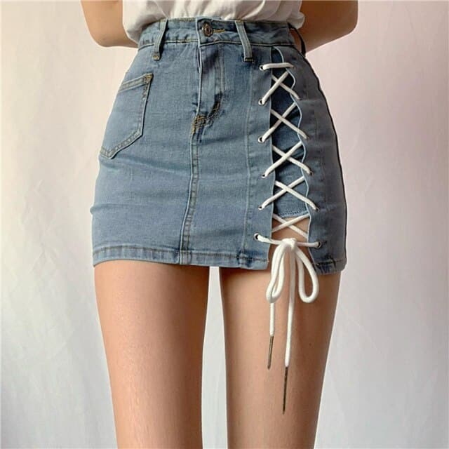 Summer Denim High Waist  Tight Elastic Short Jeans