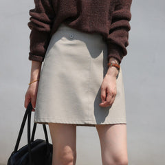 Frosted PU Leather Short Skirt Autumn New Korean Style High Waist Thin Temperament Short Skirt