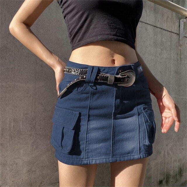 Uniform Pleated Waist High Corduroy Zipper Girls  Skirt Mini Fashion Skirt