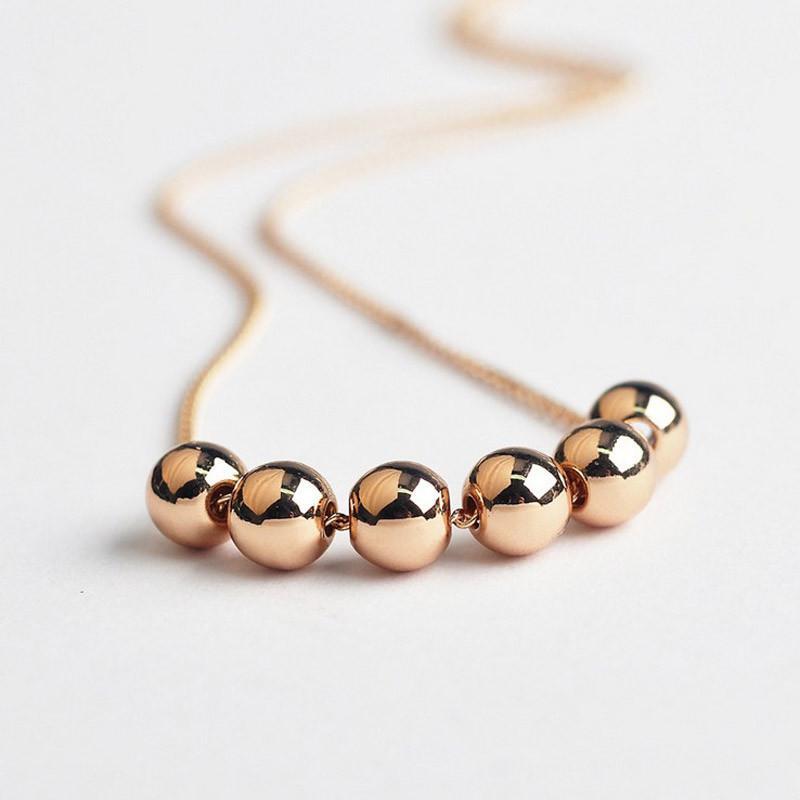 Transport Beads 18K Gold Plated Chain Pendant Necklace For Woman