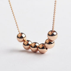 Transport Beads 18K Gold Plated Chain Pendant Necklace For Woman