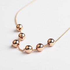 Transport Beads 18K Gold Plated Chain Pendant Necklace For Woman