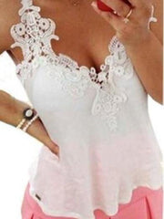 Lace Crochet Spaghetti Strap V neck Sexy Chiffon Tank Tops