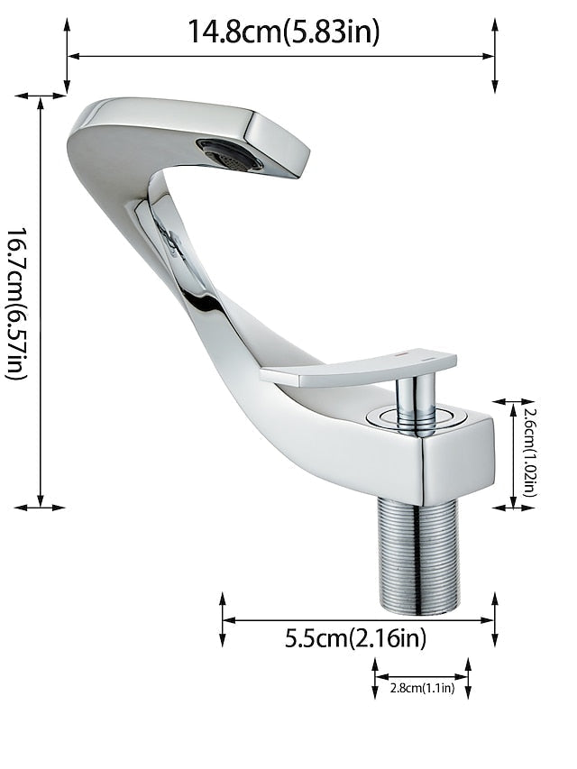 Bathroom Sink Mixer Faucet, Mono Wash Basin Single Handle Basin Taps Washroom, Monobloc Vessel Water Brass Tap Deck Mounted with Hot and Cold Hose