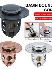 Bathroom&Kitchen Sink Stopper and Strainer Sink Drain Strainer Basket Replacement,Brass Body Metal Center Knob