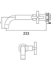 Bathroom Sink Faucet,Rotatable Wall Mount Industrial Style Single Handle One Hole Bath Taps with Cold Water Only