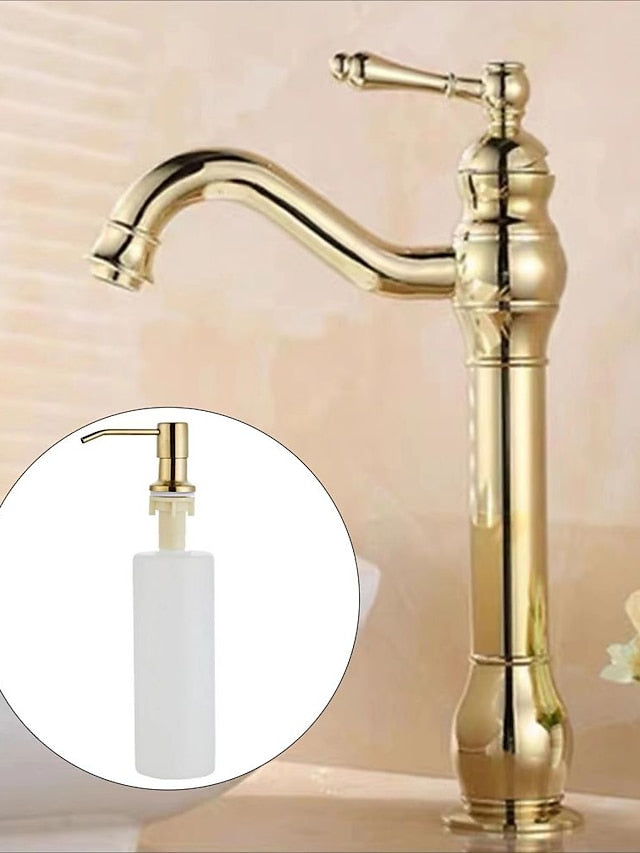 Bathroom Sink Mixer Faucet Antique Brass ORB, 360 Rotatable Basin Tap Single Handle Deck Mounted, Traditional Washroom Vessel Bath Taps