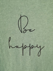 Be Happy Slogan Graphic Short Sleeve Tee for Women