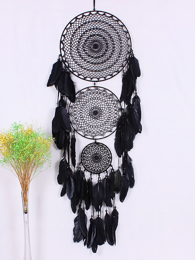 Boho Dream Catcher Handmade Gift Wall Hanging Decor Art Ornament Craft Bead Feather For Kids Bedroom Wedding Festival Birthday Gift