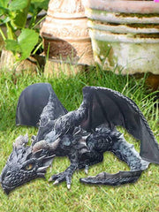 Big Squatting Dragon Sculpture, Resin Gothic Dragon Statue, Handicraft, Outdoor Decoration