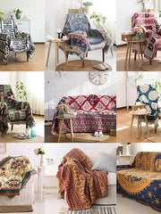 Boho Woven Throw Blanket Reversible Cotton Bohemian Couch Sofa Cover Sofa Blanket Witchy Astrology Zodiac Celestial Constellation Hippie Room Decor Tapestry Tablecloth Double Sided